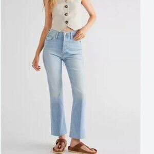 MOTHER The Tripper Ankle Fray Jeans Size 30 Island Time Button Fly